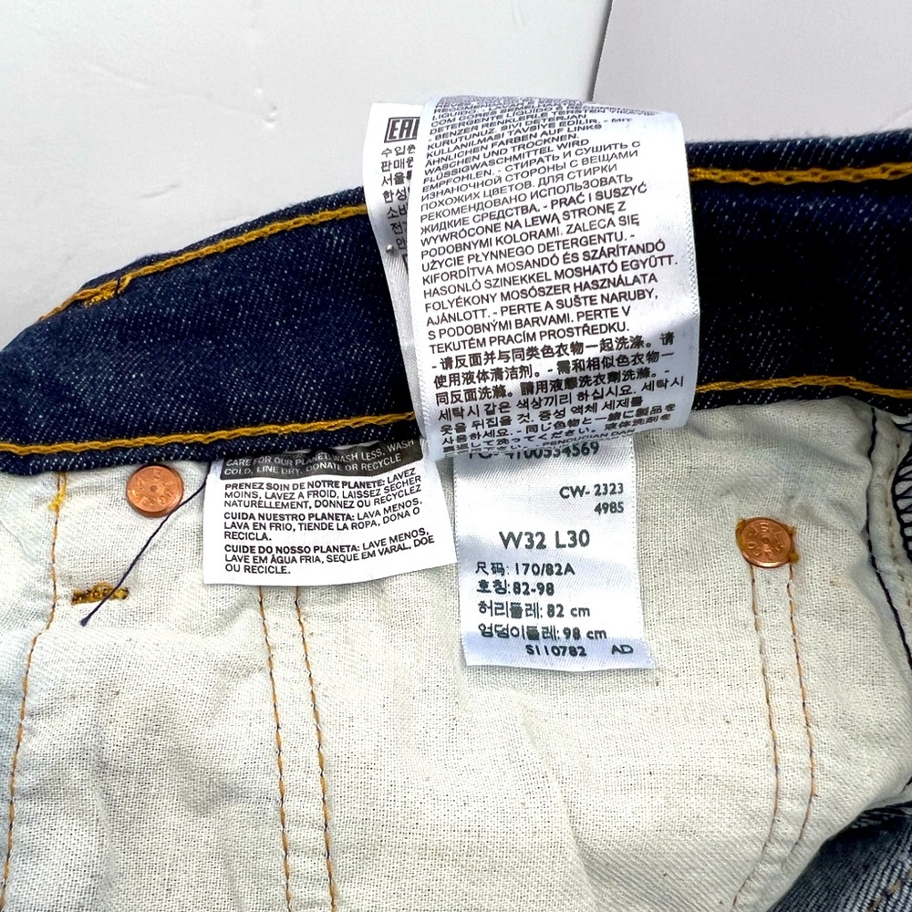 LEVI'S 501 ORIGINAL JEANS 32X30, REGULAR STRAIGHT FIT, STRECH EXTENSIBLE, NAVY - Picture 16 of 16